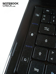 The three touch-sensitive buttons on the keyboard's left (BackUp, Bluetooth, WLAN) are often triggered unintentionally