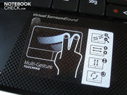 The touchpad supports some gestures.