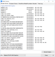 DXVAChecker of an XFX RX 460 desktop GPU