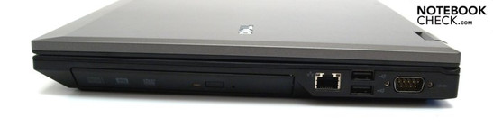 Right: optical driver, RJ45 (LAN), 2x USB-2.0, serial interface