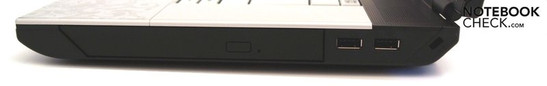 Right side: optical LW, 2x USB-2.0, Kensington slot