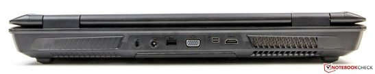 Back: Kensington Lock, Power, Gigabit LAN, VGA, Mini DisplayPort, HDMI