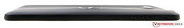 Left: volume rocker, USB