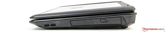 Right: 2 x USB 2.0, optical drive