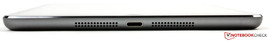 Bottom side: Lightning port, flanked by stereo speakers