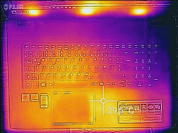 Temperature development upper side (idle)