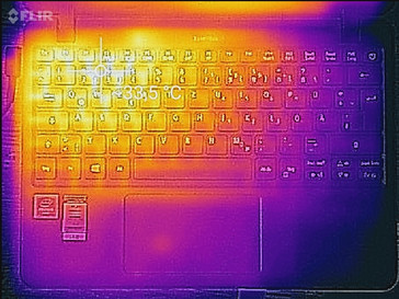 Temperature development upper side (idle)