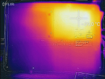 Temperature development underside (idle)