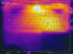 Thermal profile, top of base unit