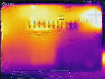 Temperature development underside (load)