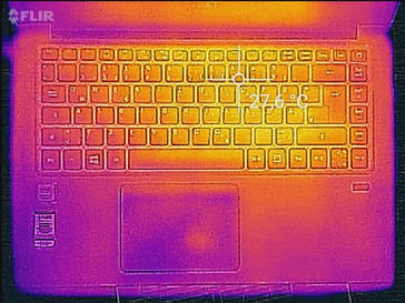 Temperature development upper side (idle)