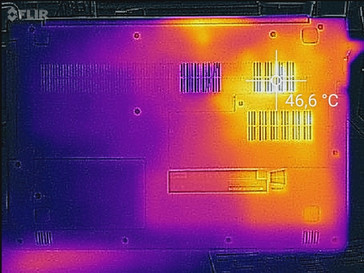 Temperature development underside (load)