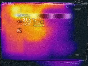 Wärmeentwicklung Unterseite (Leerlauf)
