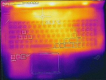 Heat development upper side (idle)