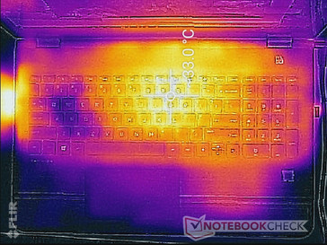FLIR thermal image of keyboard.