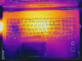 Thermal profile, top of base unit