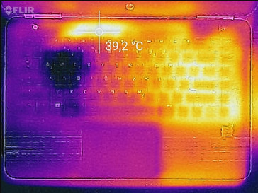 Temperature development upper side (load)