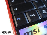 We cannot understand why MSI placed the Fn-key to the left of the Ctrl-key...