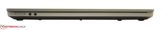 Front: Card reader, audio jacks
