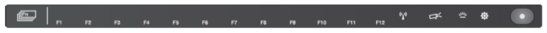 Function mode: F1 to F12, airplane mode, projections (external displays), keyboard backlighting, adaptive keys settings