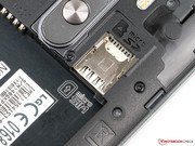The microSIM and MicroSD card slots are located right next to each other.