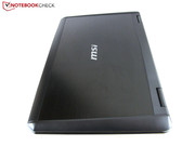 The laptop's rear has a height of about six centimeters.