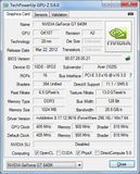 Systeminfo GPUZ Geforce 640M
