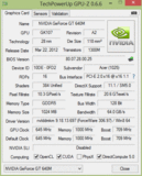 Systeminfo GPUZ GT 640M