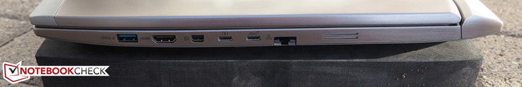 Right side: USB 3.0, HDMI, Mini-DisplayPort, Thunderbolt 3, USB 3.1 Type-C, RJ45-LAN