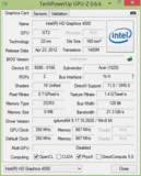 Systeminfo GPUZ HD4000