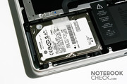 The built-in 5400 rpm 25 GB hard disk is quiet and not particularly fast.