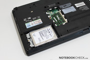 Two easily accessible flaps on the bottom of the laptop allow for swapping or removal of hardware components such as ...