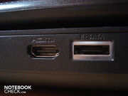 HDMI and eSATA on the back side