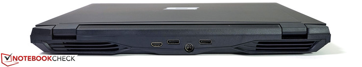 Rear: HDMI 2.0, 2x DisplayPort 1.2, power-in