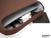The second half has ample room for accessories.