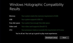 Windows Holographic, Microsoft&#039;s own VR software, should run on fairly low-end system. (Source: The Verge)