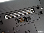 The connections configuration on the device is indeed limited to only the most necessary connections, thanks to the docking port the laptop's connections can however be extended.