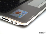 HP equipped the laptop with ports which are essential for any entertainment notebook: audio ports, card-reader...