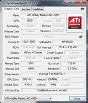 GPU-Z: ATI Mobility Radeon HD 4550