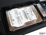 The installed HDD comes from Toshiba and has a capacity of 640 GB.