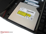 Optical discs are handled by a Blu-ray drive.