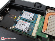 The US model includes two small 64 GB mSATA SSDs.