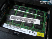 The X500-121 has capacity of eight GB DDR3-RAM (two modules each with 4096 MB).