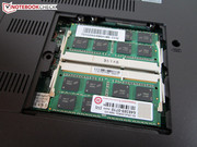 Two memory slots with 8 GB each.