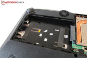 The gaming notebook features two hard disk slots.