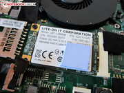 The mSATA slot is equipped with a small SSD.