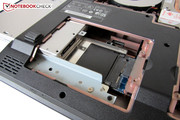 A SATA slot is placed under the optical drive.