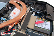 The graphics card is hidden under the heatpipe of the CPU.