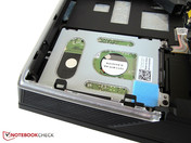 The hard drive is also secured with several screws.