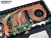 A single cooling fan is responsible for both the CPU and GPU exhaust